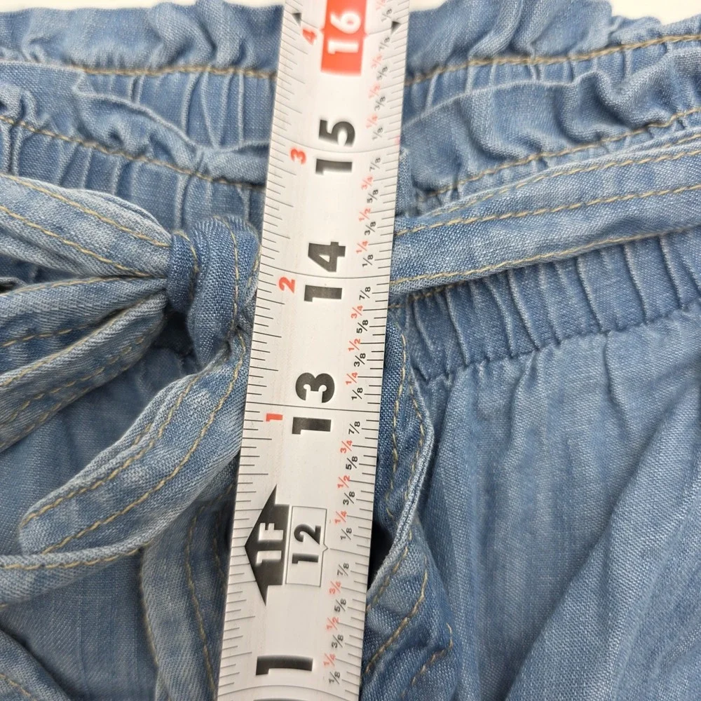 Knox Rose Chambray Shorts Women's Size XXL Blue Denim Elastic‎ Waist Stretch NWT